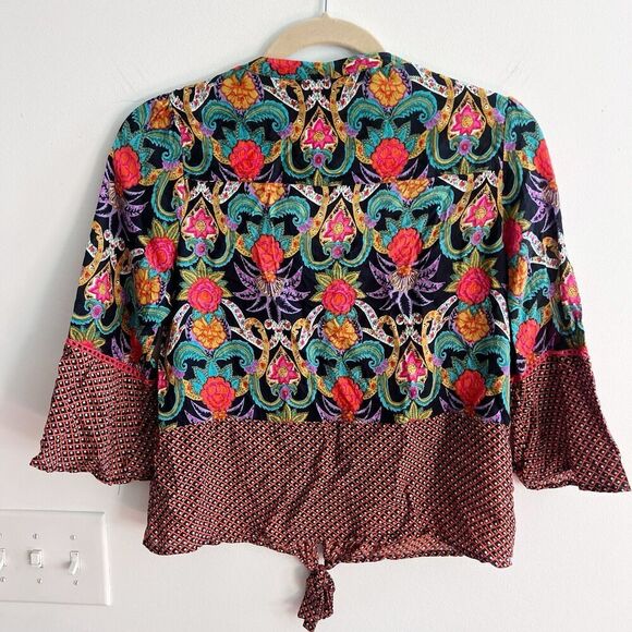 Maeve Anthropologie Carter Floral Blouse Boho Paisley Women’s 4 Colorful Button - Picture 8 of 16